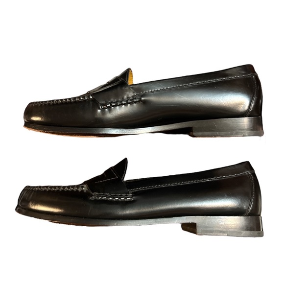 🎉2X HP🎉Cole Haan Pinch Penny Black Leather Dress Shoes - Picture 4 of 10